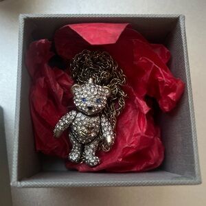 Vivienne Westwood Rhinestone Teddy Bear Pendant Necklace